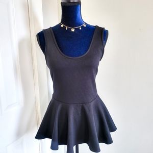 ASOS BLACK KNIT PEPLUM TOP